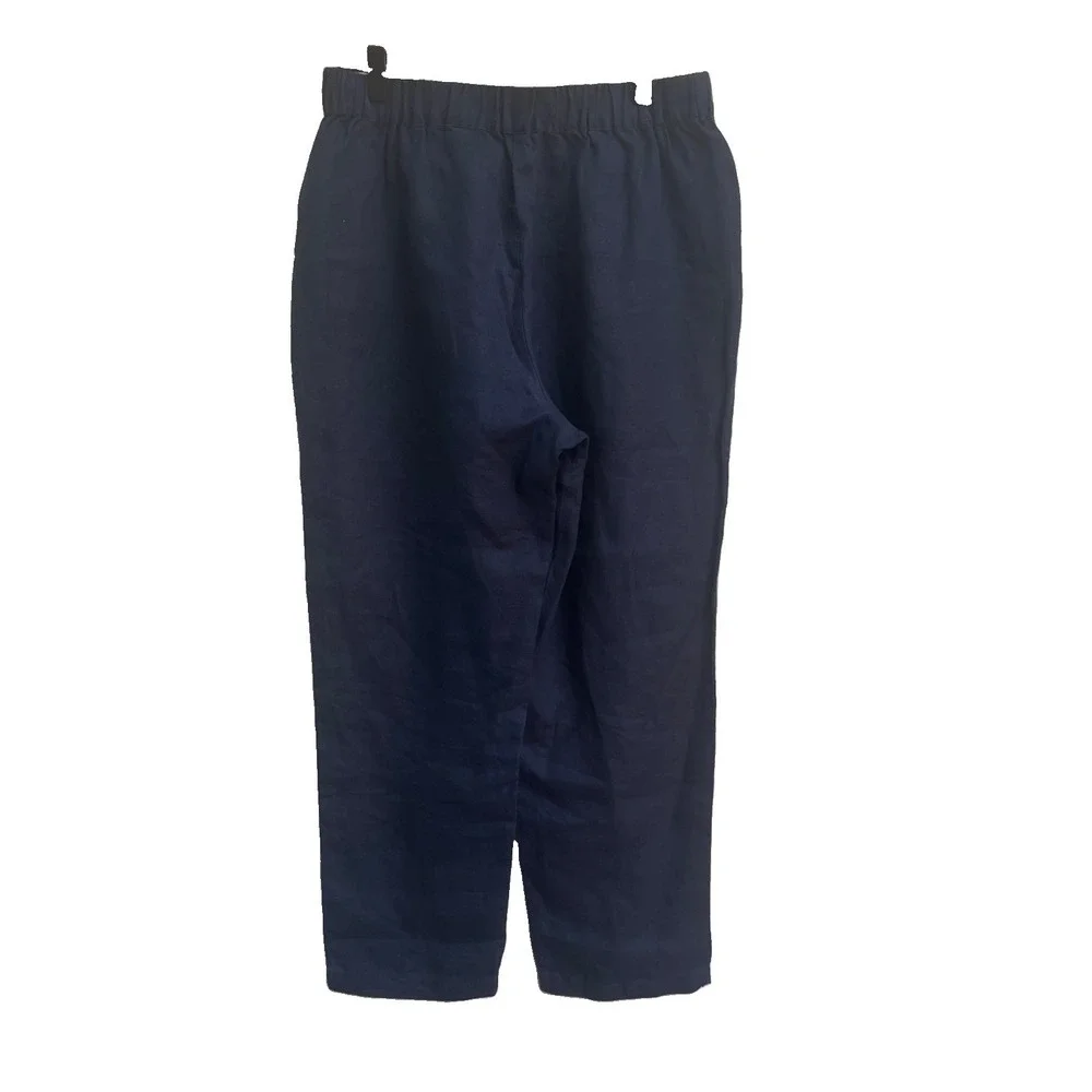 Quince Casual High Waist Blue 100% Linen Size Medium Women's Pants